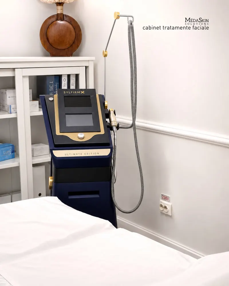 Cabinet de tratamente faciale MÉDA SKIN Solutions, cu pat cosmetic și aparatul Sylfirm X