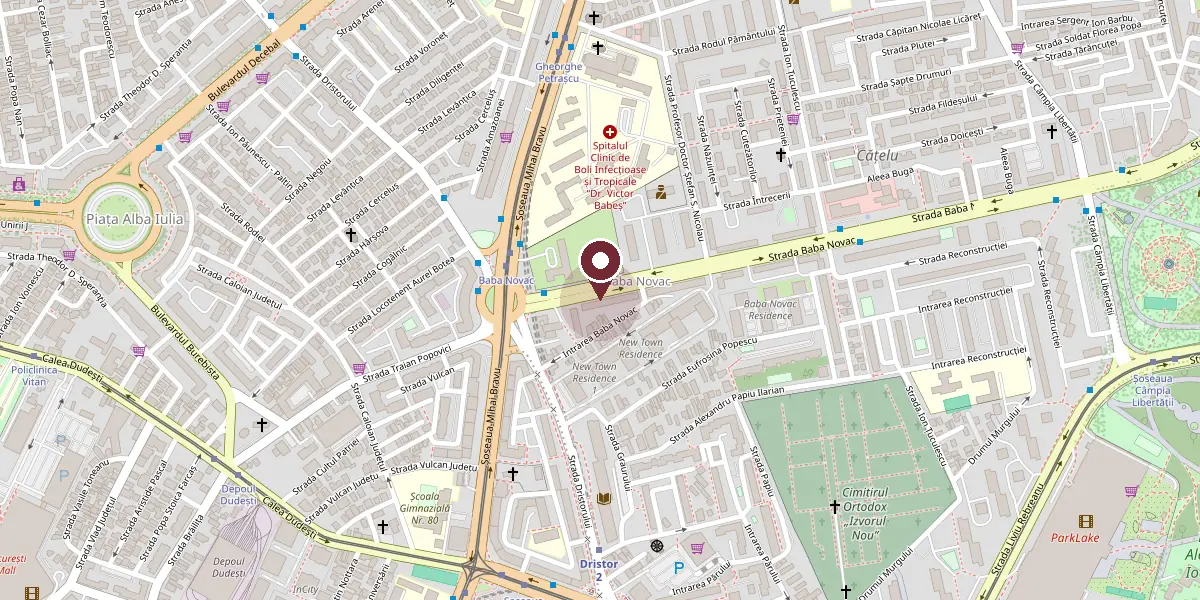 Hartă statică a zonei Strada Baba Novac 6, Sector 3, București, cu poziția salonului marcată